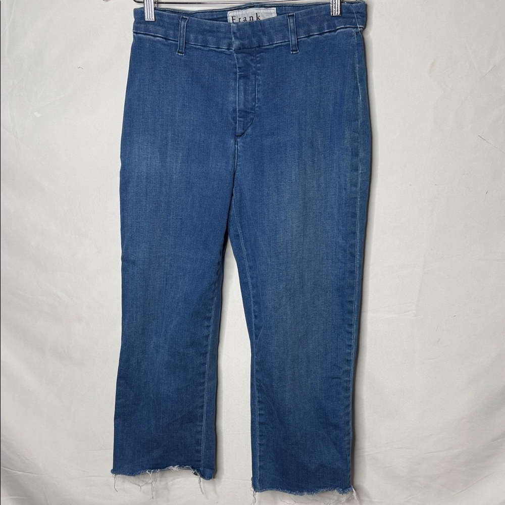 Frank & Eileen 1947 Kinsale denim cropped raw hem Italian performance jeans 6